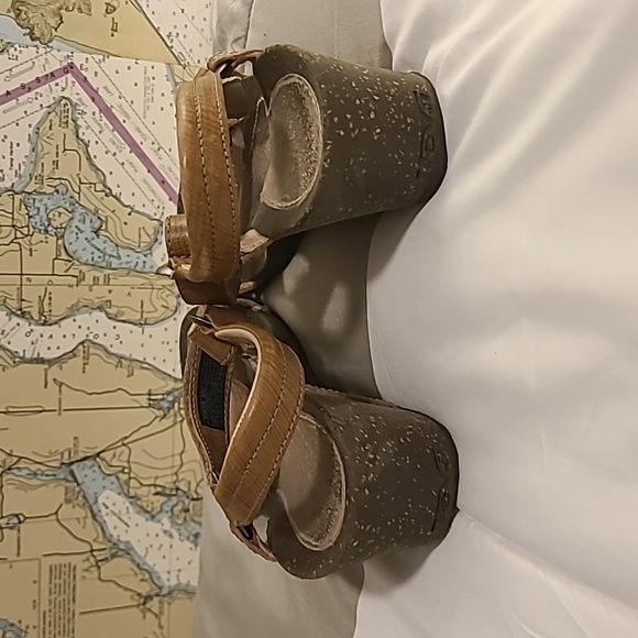 Teva Ventura Women's Brown Leather Cork Wedge Sandals, US 10 - Picture 4 of 6